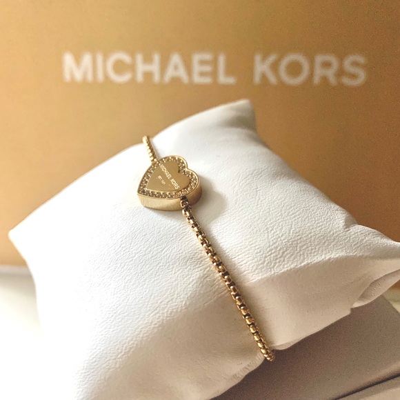 Michael Kors Jewelry - NWT authentic MK gold tone heart slider bracelet